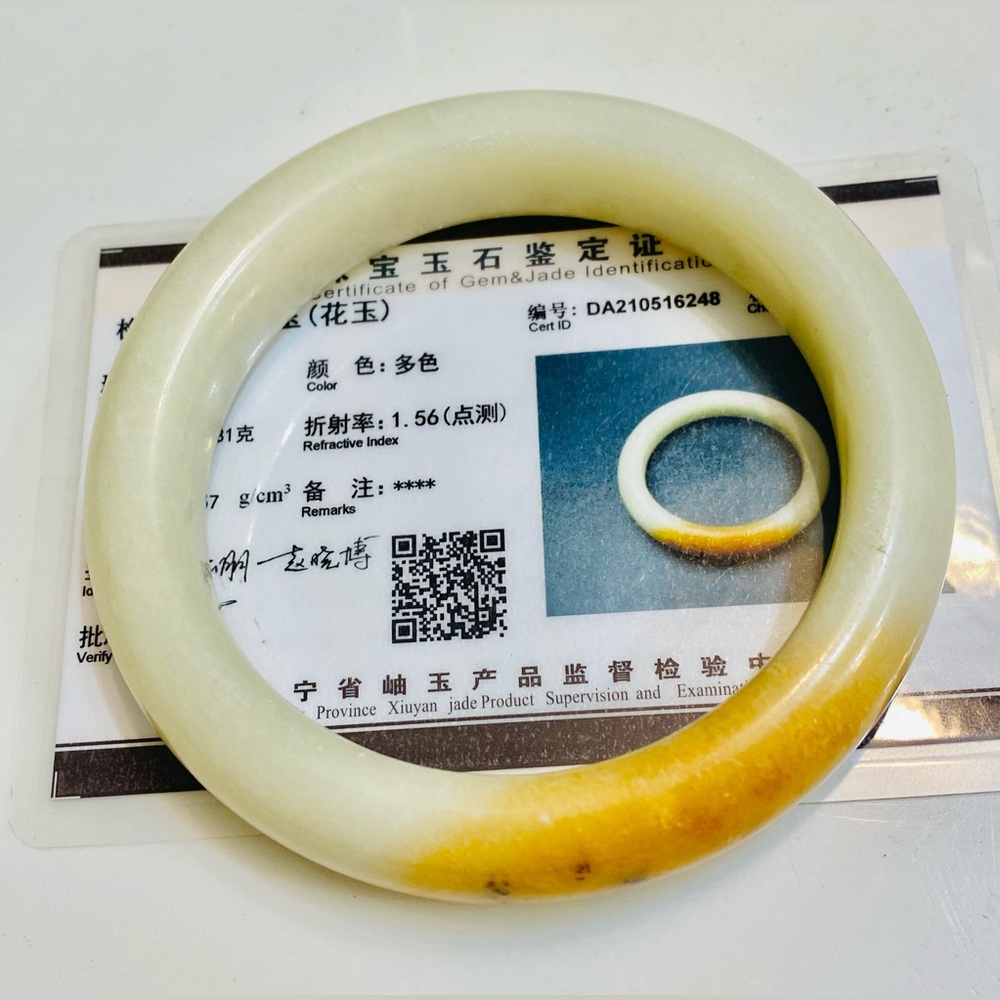 Genuine Jadeite Bangle with Authenticity Card